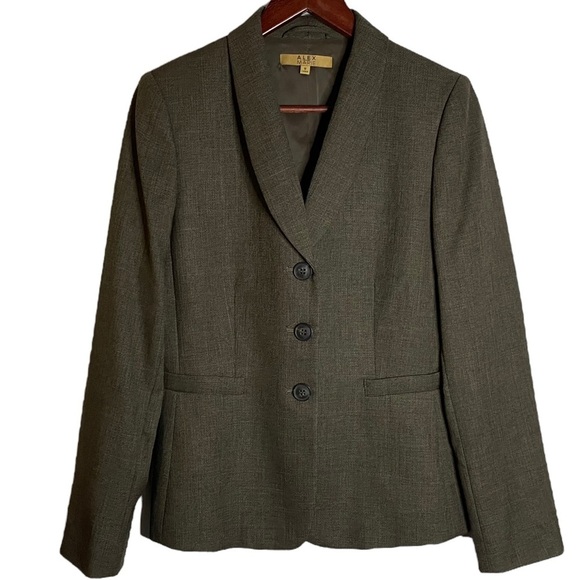 Alex Marie Dark Brown Montana Jacket Blazer Wrinkle Free Shawl Lapel 3 Button 8 - Picture 1 of 15